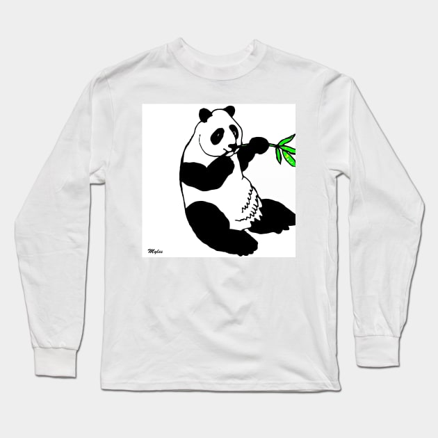 Panda Black and White Long Sleeve T-Shirt by Overthetopsm